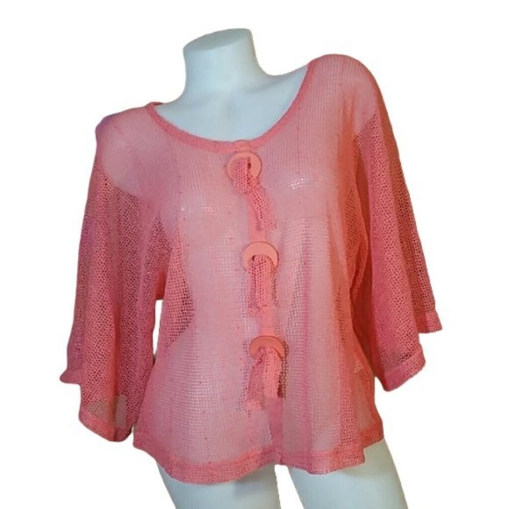 Noelle Swim Swimsuit Cover Up Peach Net Womens One Size